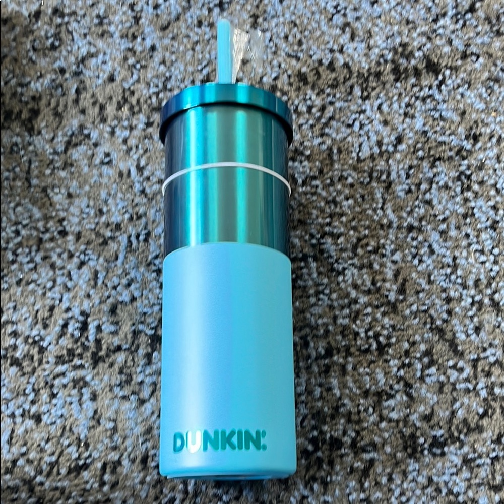 Dunkin' Blue Tumbler with Straw